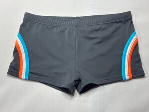 Sundek‎ Men's Low Rise Euro-Style Gray Rainbow Stripe Swim Trunks - L (30x1.5)